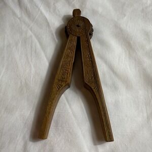 Vintage Scandinavian Chip Carved Walnut Nut Cracker c. 1935